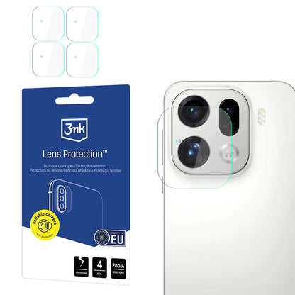 Film de protection pour caméra arrière 3MK Protection pour Oppo Find X9 Pro, Verre Trempé, Lot de 4 pièces, Transparent