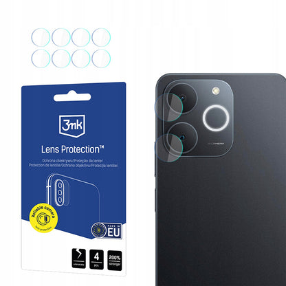 Film de protection pour caméra arrière 3MK Protection pour Realme Note 70T, Verre Trempé, Lot de 4 pièces, Transparent