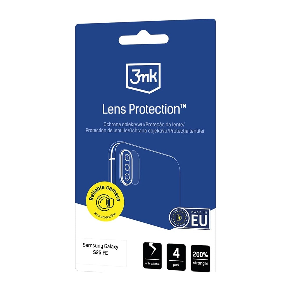 Film de protection pour caméra arrière 3MK Protection pour Realme Note 70T, Verre Trempé, Lot de 4 pièces, Transparent