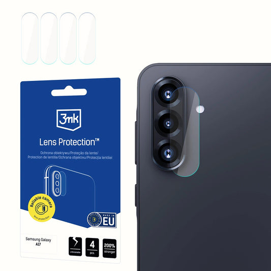 Film de protection pour caméra arrière 3MK Protection pour Samsung Galaxy A17 4G / A17 5G, Verre flexible, Lot de 4 pièces, Transparent