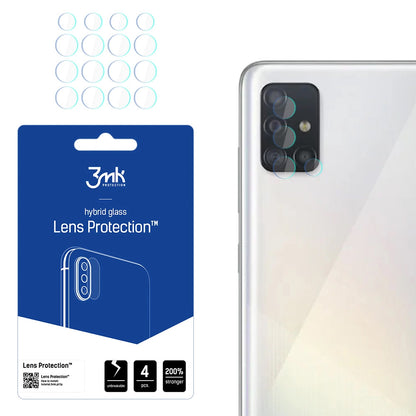 Film de protection pour caméra arrière 3MK Protection pour Samsung Galaxy A52s 5G A528 / A52 5G A526, Verre flexible, Set de 4 pièces, Transparent