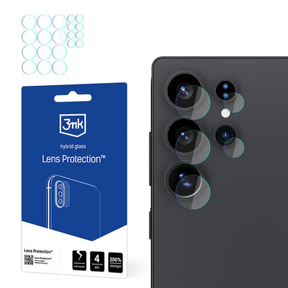 Film de protection pour caméra arrière 3MK Protection pour Samsung Galaxy S25 Ultra S938, verre flexible, lot de 4 pièces, transparent
