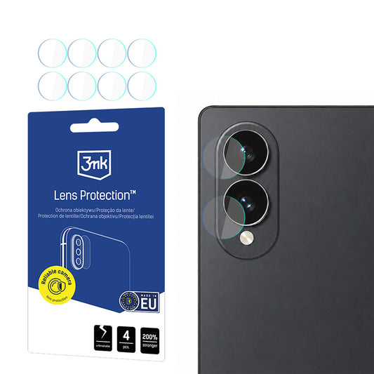 Film de protection pour caméra arrière 3MK Protection pour Samsung Galaxy Z Fold8 F971, Verre trempé, Lot de 4 pièces, Transparent