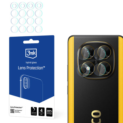 Film de protection pour caméra arrière 3MK Protection pour Xiaomi Poco X7, Verre flexible, Set de 4 pièces, Transparent