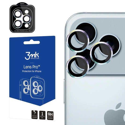 Film de protection Caméra Arrière 3MK Protection Pro pour Apple iPhone 17 Pro Max / 17 Pro, Verre Trempé, Multicolore