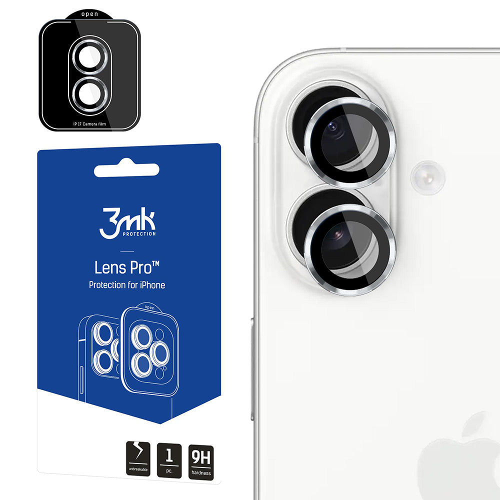 Film de protection Caméra Arrière 3MK Protection Pro pour Apple iPhone 17, Verre Trempé, Argenté