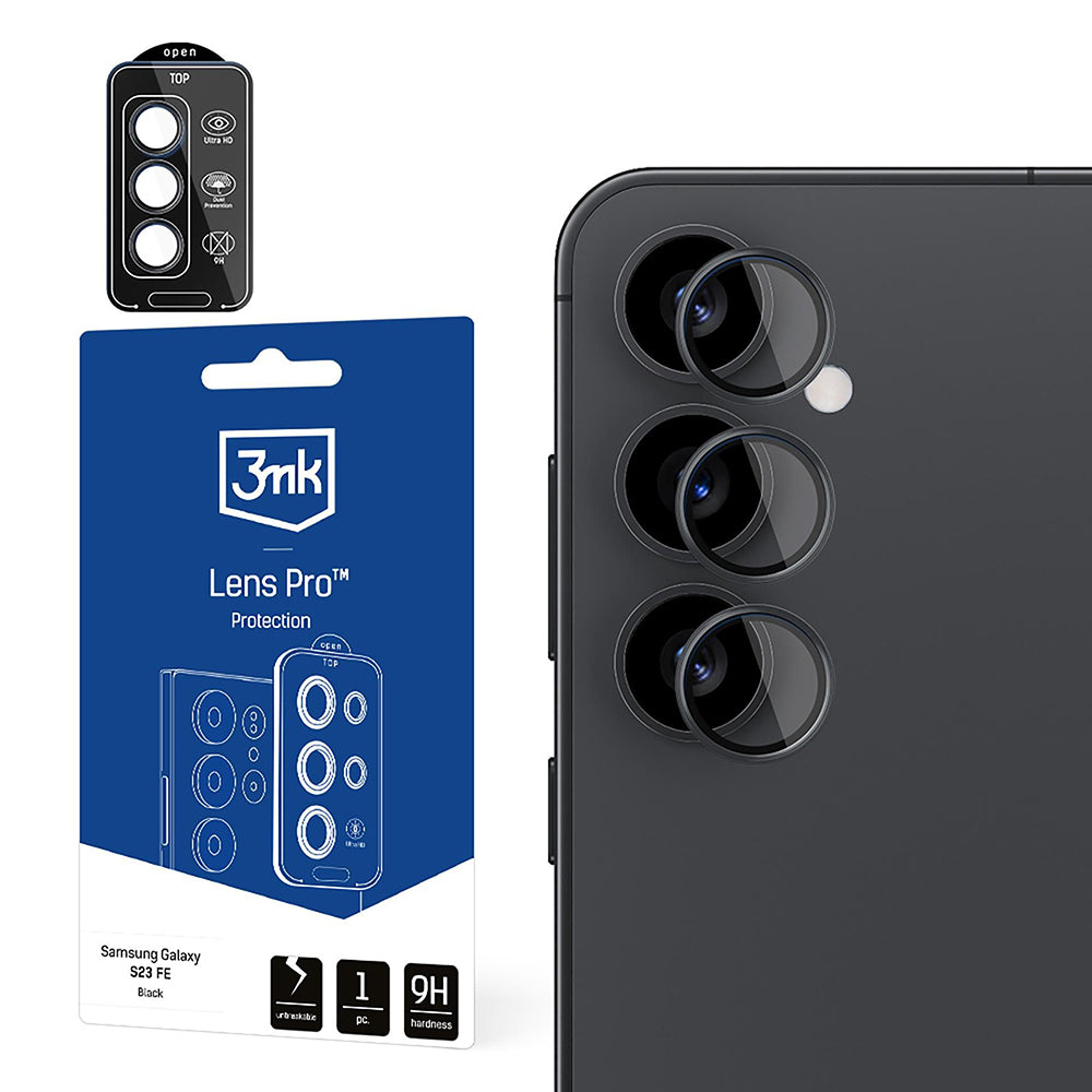 Film de protection pour caméra arrière 3MK Protection Pro pour Samsung Galaxy S25 S931, Verre trempé, Transparent