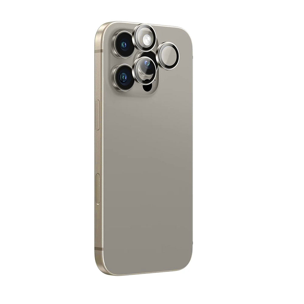 Film de protection pour caméra arrière Anank AR pour Apple iPhone 16 Pro Max / 16 Pro, Verre trempé, Gris métallique