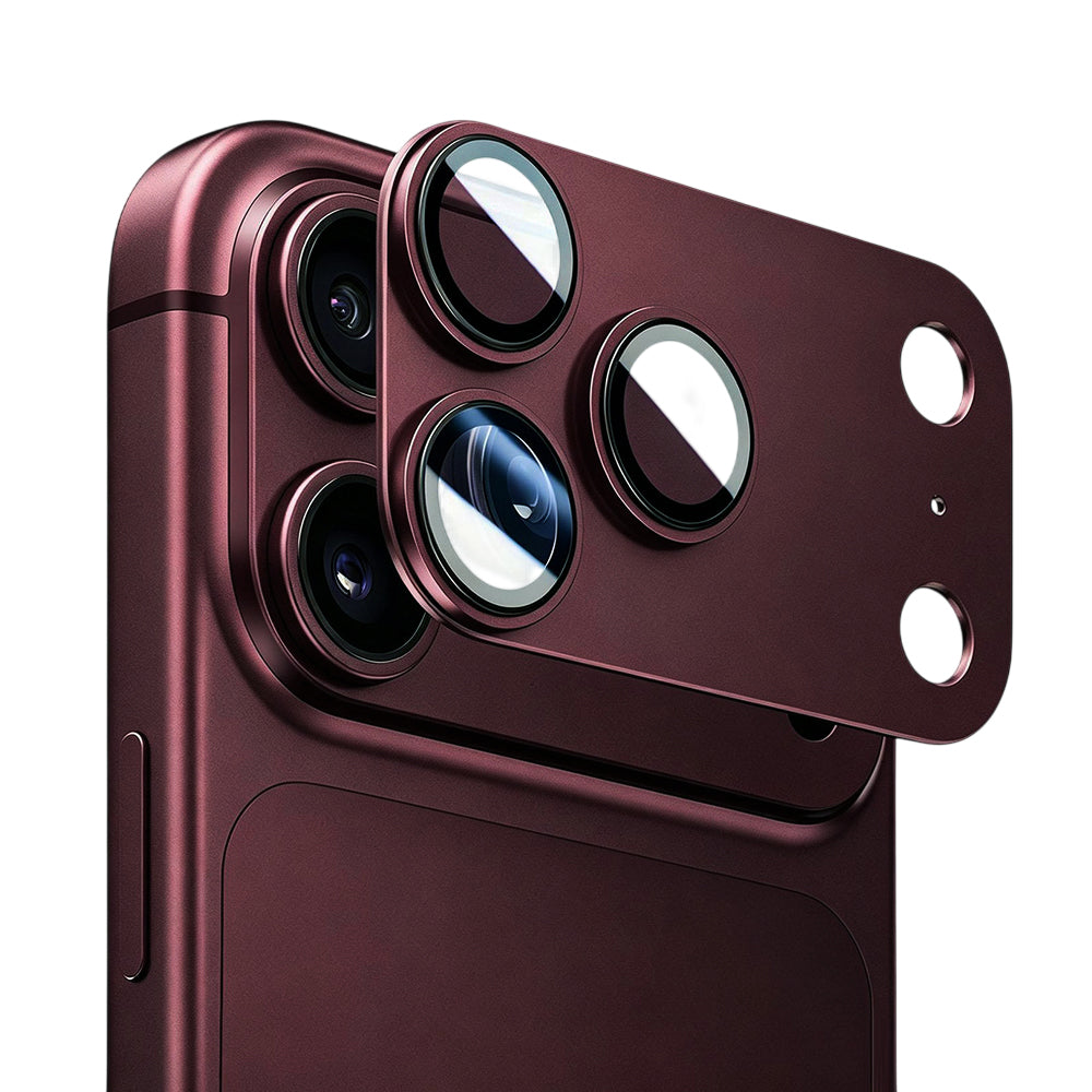 Protection pour caméra arrière Blueo Integrated Metal pour Apple iPhone 18 Pro, verre trempé, bordeaux