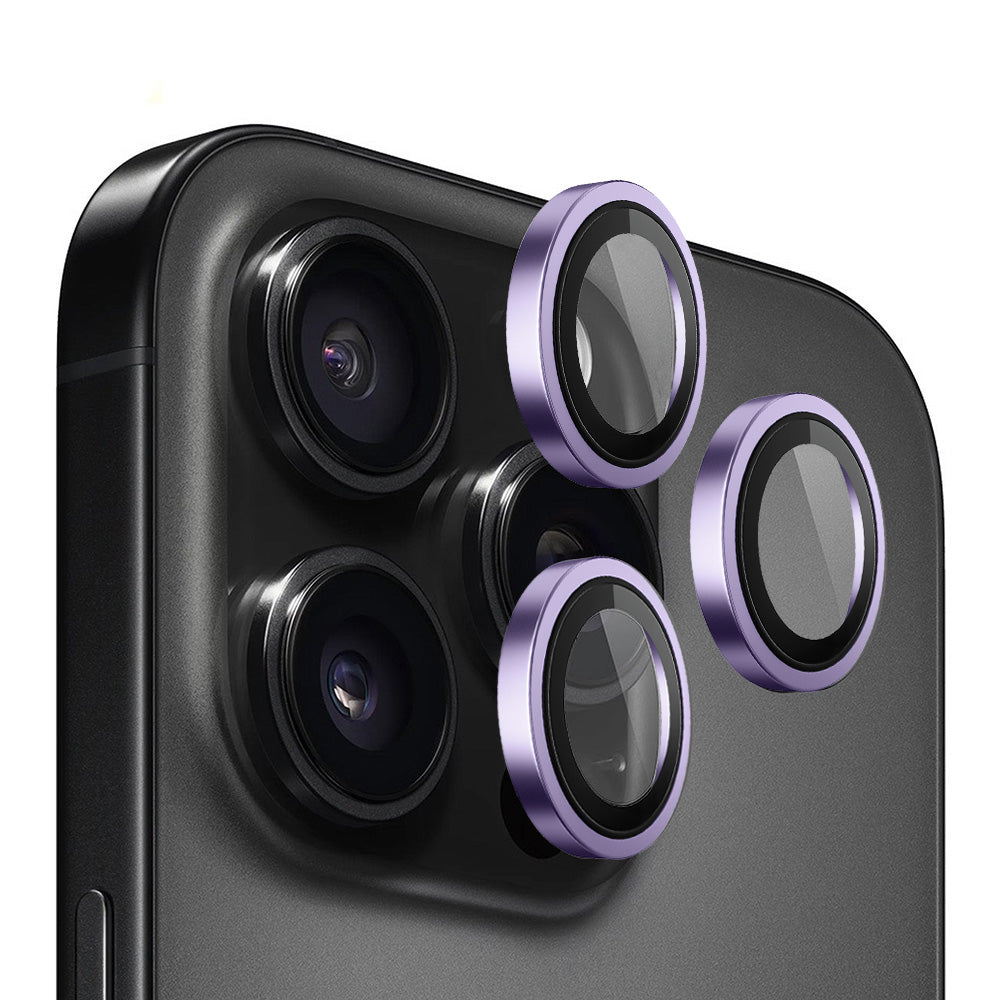 Film de protection pour caméra arrière Blueo Metal Frame pour Apple iPhone 14 Pro Max / 14 Pro, Verre trempé, Violet