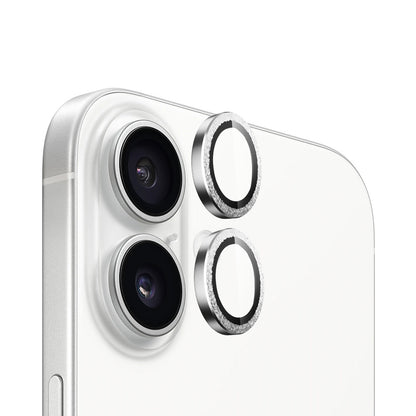 Film de protection pour caméra arrière Blueo Metal Frame pour Apple iPhone 16 Plus / 16, Verre trempé, Argenté