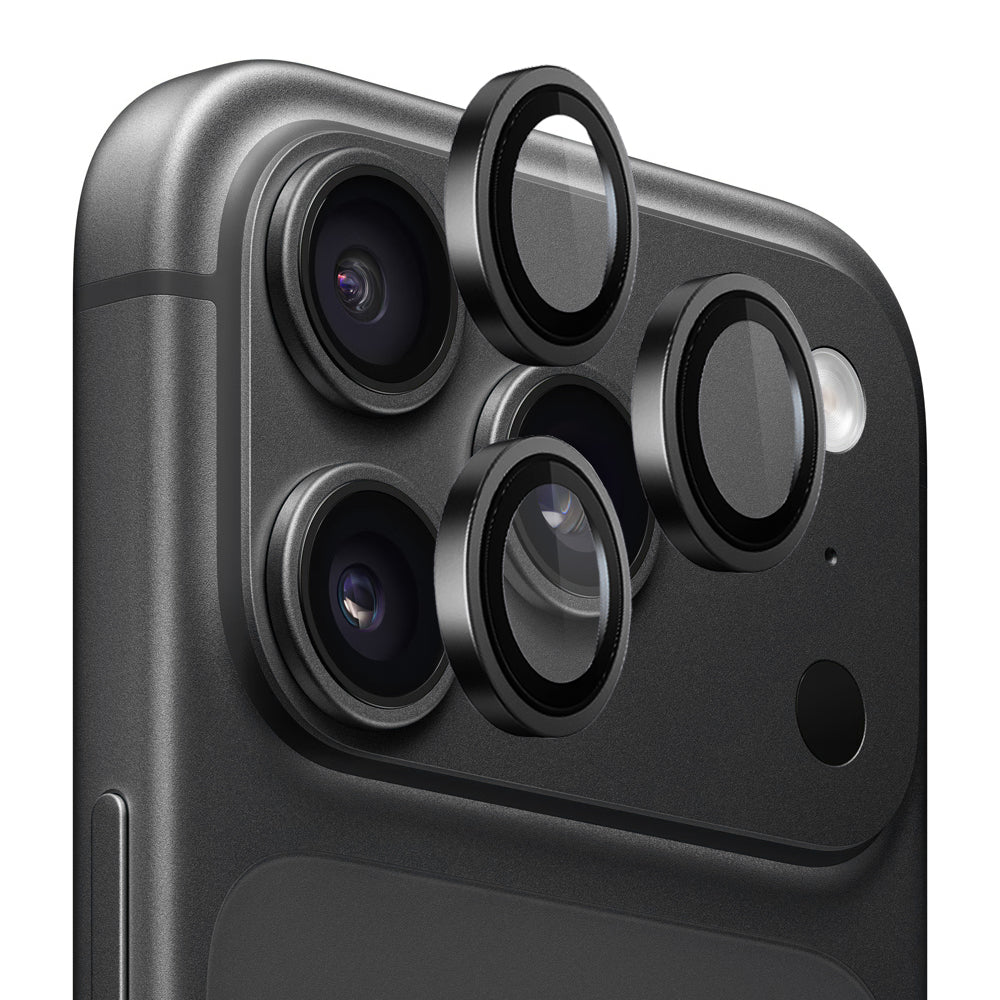 Protection pour caméra arrière Blueo Metal Frame pour Apple iPhone 18 Pro / 18 Pro Max, verre trempé, noire