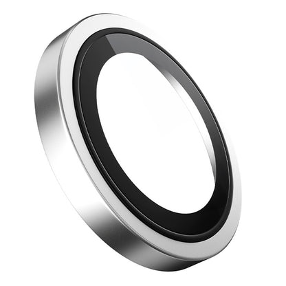 Protection pour caméra arrière Blueo à cadre métallique pour Apple iPhone Duo, verre trempé, argentée