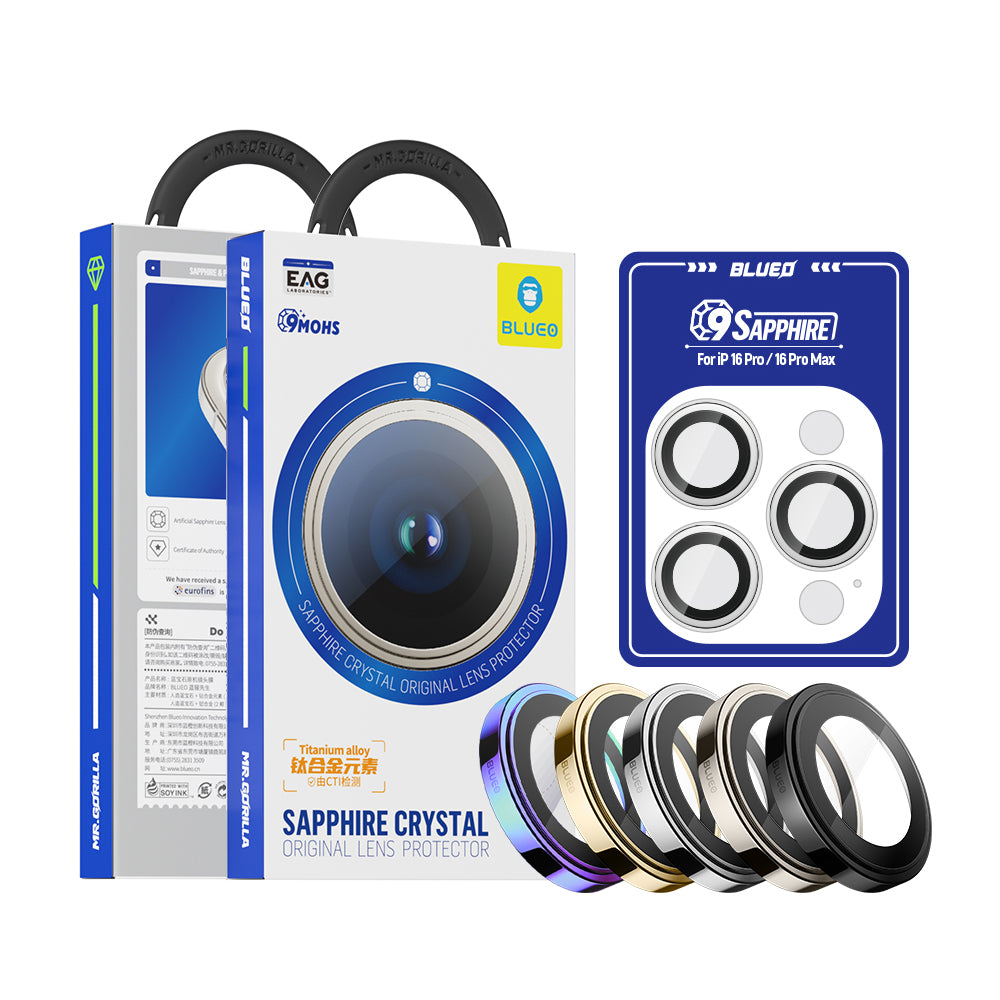 Blueo Sapphire Crystal Rear Camera Protective Film for Apple iPhone 14 Pro Max / 14 Pro, Tempered Glass, Multicolor