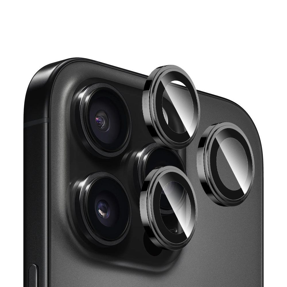 Film de protection pour caméra arrière Blueo Sapphire Crystal pour Apple iPhone 14 Pro Max / 14 Pro, Verre trempé, Noir