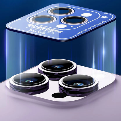 Film de protection pour caméra arrière Blueo Sapphire Crystal pour Apple iPhone 14 Pro Max / 14 Pro, Verre trempé, Noir