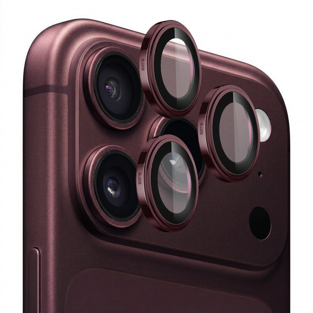 Protection pour caméra arrière Blueo Sapphire Crystal pour Apple iPhone 18 Pro / 18 Pro Max, verre trempé, bordeaux