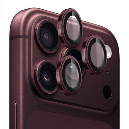 Protection pour caméra arrière Blueo Sapphire Crystal pour Apple iPhone 18 Pro / 18 Pro Max, verre trempé, bordeaux