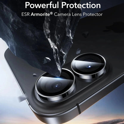 Film de protection pour caméra arrière ESR Armorite pour Apple iPhone 17 / 16 Plus / 16, Verre Trempé, Lot de 2 pièces, Noir