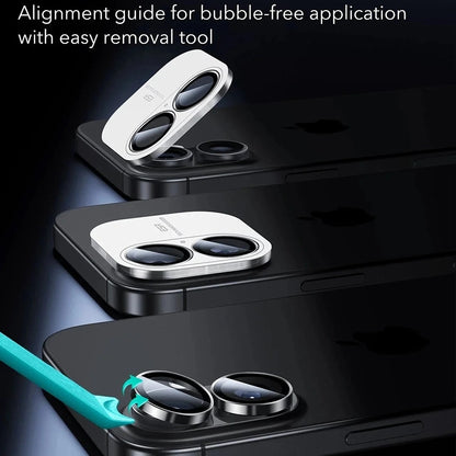Film de protection pour caméra arrière ESR Armorite pour Apple iPhone 17 / 16 Plus / 16, Verre Trempé, Lot de 2 pièces, Noir