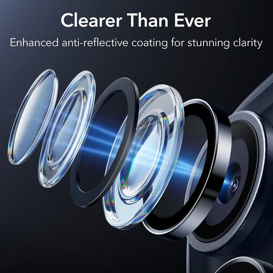 Film de protection pour caméra arrière ESR Armorite pour Apple iPhone 17 Pro Max / 17 Pro / 16 Pro Max / 16 Pro, Verre Trempé, Bleu