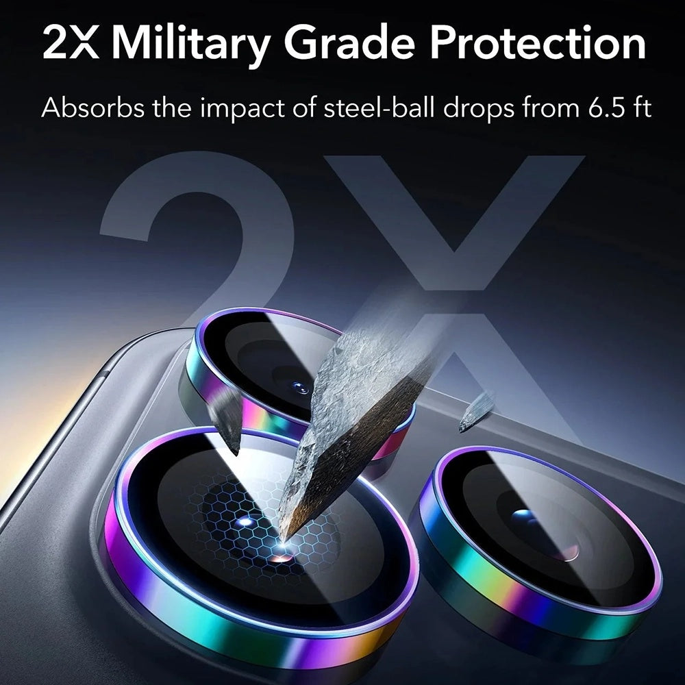 Film de protection pour caméra arrière ESR Armorite pour Apple iPhone 17 Pro Max / 17 Pro / 16 Pro Max / 16 Pro, Verre Trempé, Multicolore