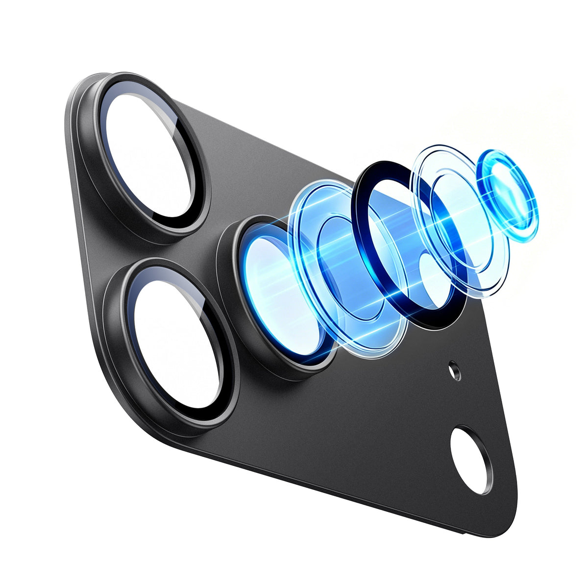 Film de protection pour caméra arrière ESR Armorite Pro pour Apple iPhone 18 Pro Max, Verre trempé, Noir