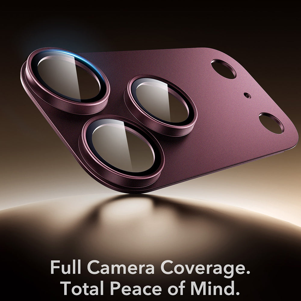 Film de protection pour caméra arrière ESR Armorite Pro pour Apple iPhone 18 Pro Max, Verre trempé, Bordeaux foncé