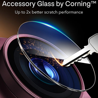 Film de protection pour caméra arrière ESR Armorite Pro pour Apple iPhone 18 Pro Max, Verre trempé, Bordeaux foncé