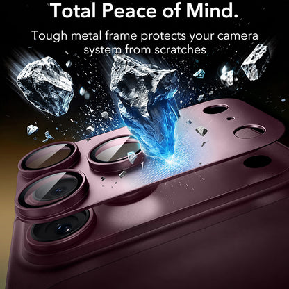 Film de protection pour caméra arrière ESR Armorite Pro pour Apple iPhone 18 Pro Max, Verre trempé, Bordeaux foncé