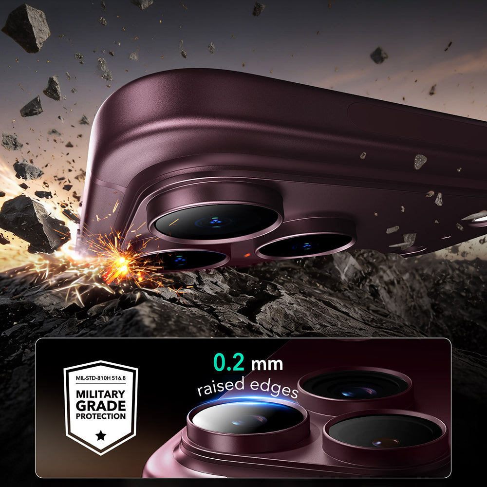Film de protection pour caméra arrière ESR Armorite Pro pour Apple iPhone 18 Pro Max, Verre trempé, Bordeaux foncé