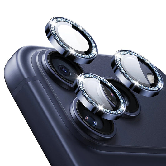 Film de protection pour caméra arrière ESR Glitter Diamond Armorite pour Apple iPhone 17 Pro Max / 17 Pro, Verre Trempé, Full Glue, Bleu