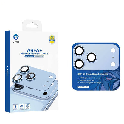 Film de protection pour caméra arrière Lito Crown Halo AR + AF pour Apple iPhone 18 Pro Max, Verre trempé, Bleu