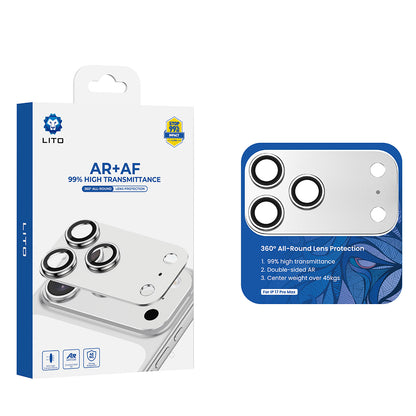 Film de protection pour caméra arrière Lito Crown Halo AR + AF pour Apple iPhone 18 Pro, Verre trempé, Argenté