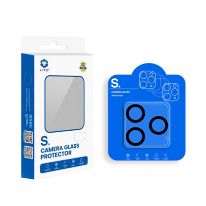 Film de protection pour caméra arrière Lito S+ pour Apple iPhone 14 Plus / 14, Verre trempé, Noir