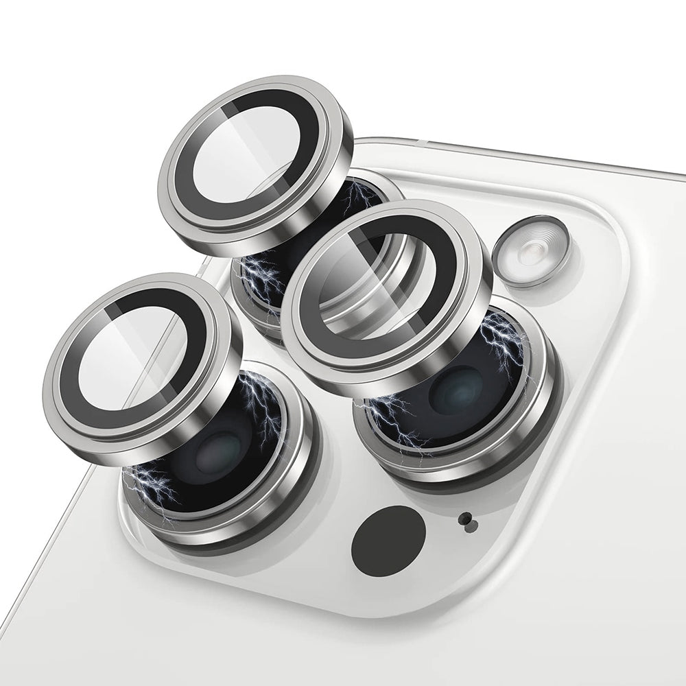 Film de protection pour caméra arrière Lito S+ pour Apple iPhone 15 Pro Max / 15 Pro, Verre trempé, Argenté