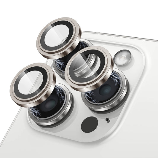 Film de protection pour caméra arrière Lito S+ pour Apple iPhone 15 Pro Max / 15 Pro, Verre trempé, Gris métallique