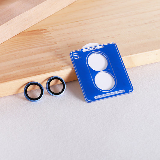 Film de protection pour caméra arrière Lito S+ pour Apple iPhone 16 Plus / 16, Verre trempé, Bleu