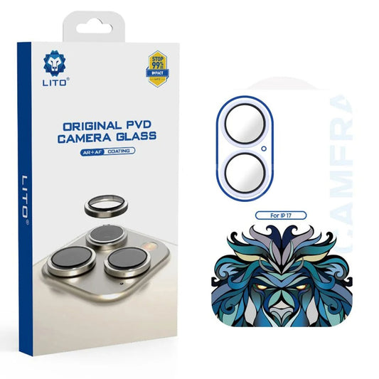 Film de protection Caméra Arrière Lito Titanium AR pour Apple iPhone 17, Verre Trempé, Bleu