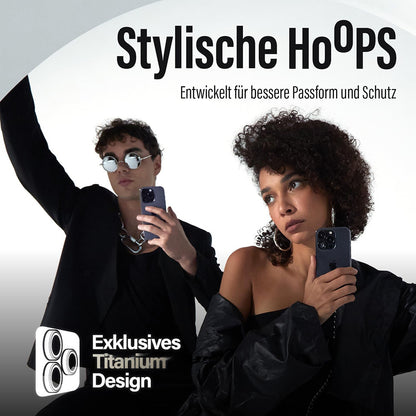 Film de protection pour caméra arrière PanzerGlass Hoops pour Apple iPhone 17 / 16 Plus / 16, Verre Trempé, Noir
