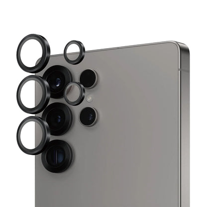 Film de protection Caméra Arrière PanzerGlass Hoops pour Samsung Galaxy S25 Ultra S938, Verre Trempé, Noir
