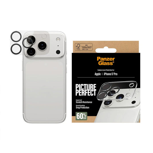 Film de protection Caméra Arrière PanzerGlass PicturePerfect pour Apple iPhone 17 Pro, Verre Trempé, Transparent