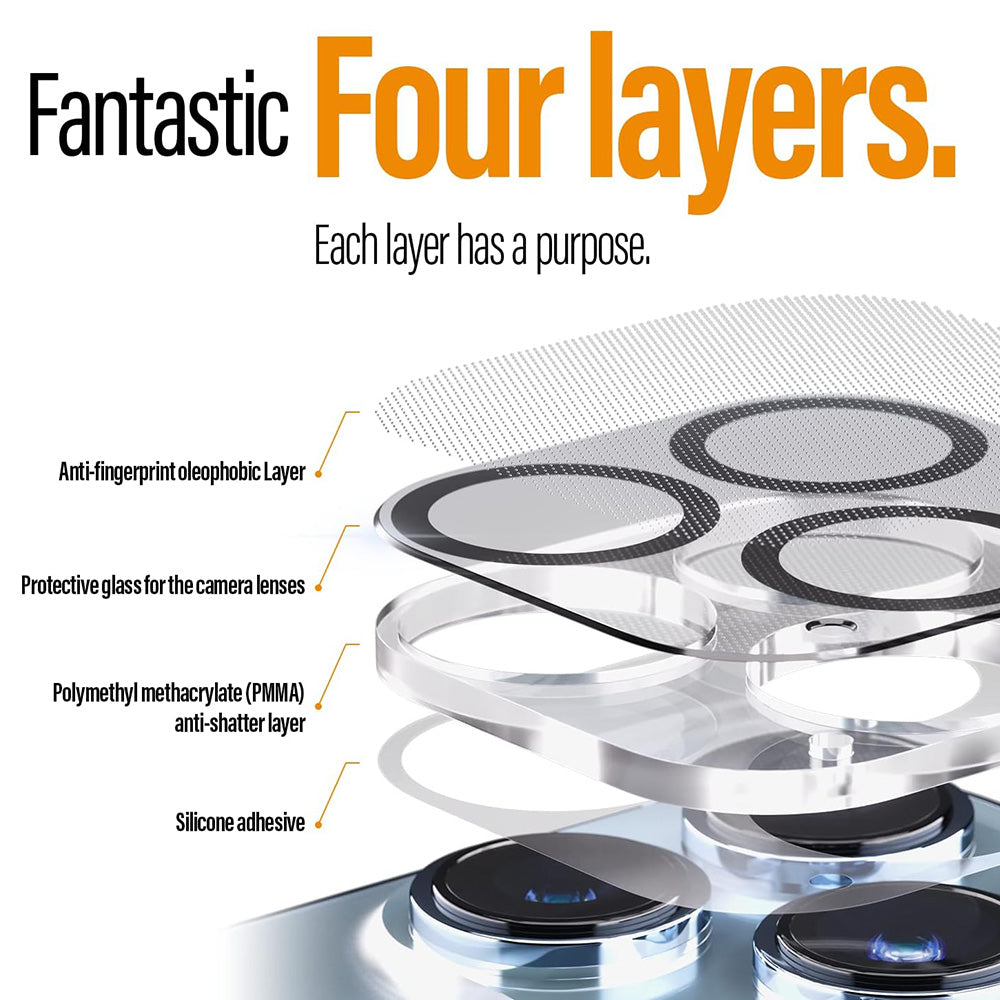 Film de protection Caméra Arrière PanzerGlass PicturePerfect pour Apple iPhone 17 Pro, Verre Trempé, Transparent