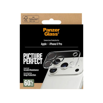 Film de protection Caméra Arrière PanzerGlass PicturePerfect pour Apple iPhone 17 Pro, Verre Trempé, Transparent