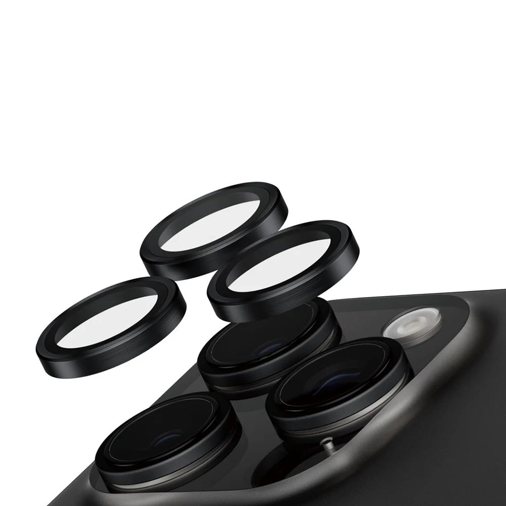 Film de protection pour caméra arrière PanzerGlass Safe. pour Apple iPhone 16 Pro Max / 16 Pro, Verre Trempé, Noir.