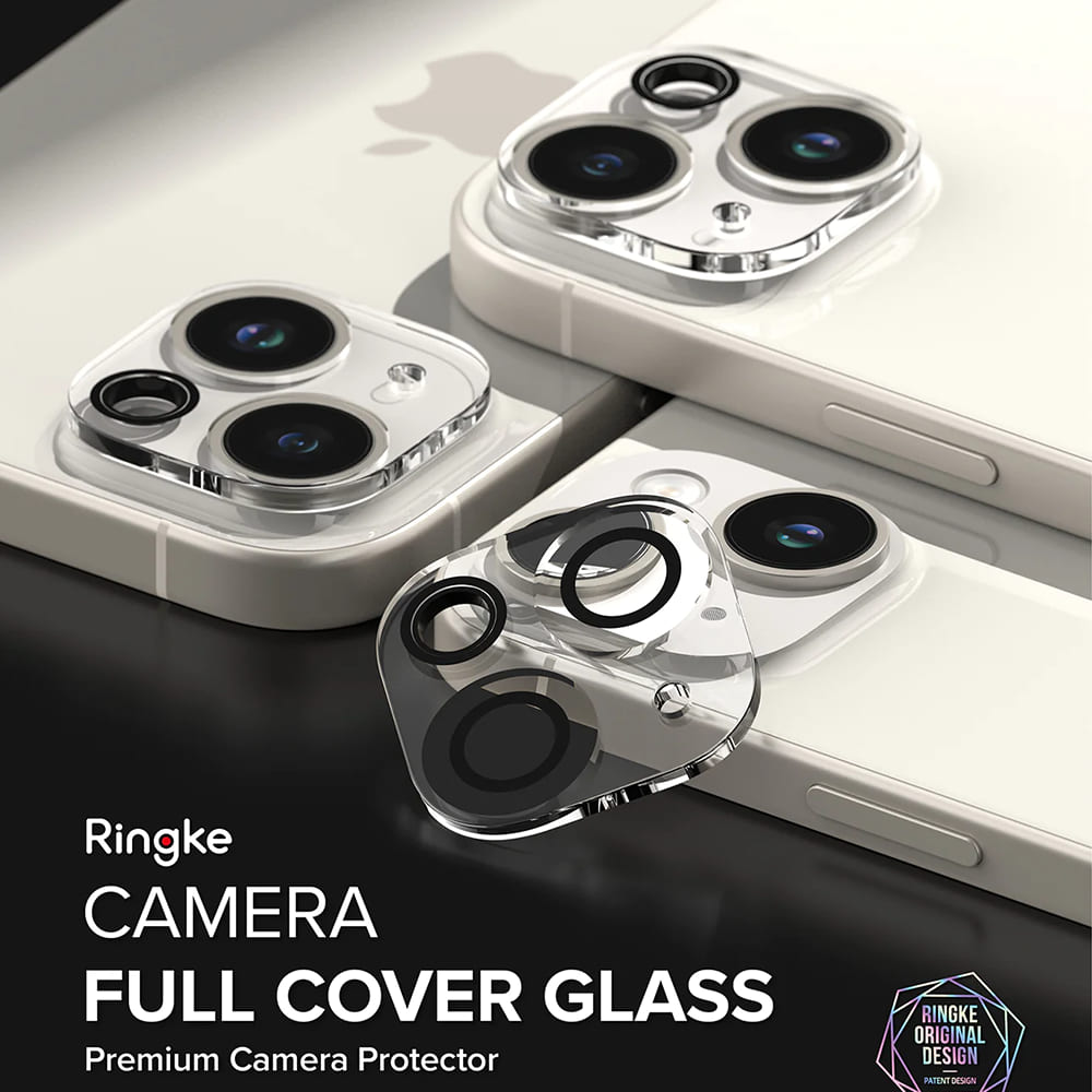 Film de protection pour caméra arrière Ringke pour Apple iPhone 15 Plus / 15, Verre Trempé, Lot de 2 pièces, Transparent