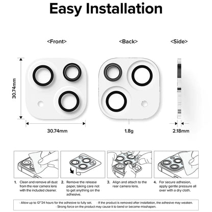 Film de protection pour caméra arrière Ringke pour Apple iPhone 15 Plus / 15, Verre Trempé, Lot de 2 pièces, Transparent