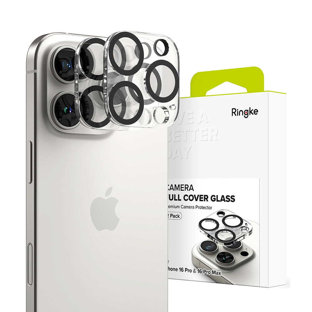 Film de protection pour caméra arrière Ringke pour Apple iPhone 16 Pro Max / 16 Pro, Verre Trempé, Lot de 2 pièces, Transparent