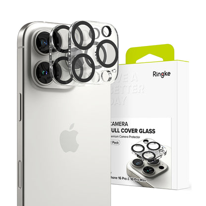 Film de protection pour caméra arrière Ringke pour Apple iPhone 16 Pro Max / 16 Pro, Verre Trempé, Lot de 2 pièces, Transparent