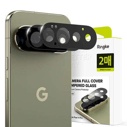 Film de protection pour caméra arrière Ringke pour Google Pixel 11 Pro, Verre trempé, Lot de 2 pièces, Noir